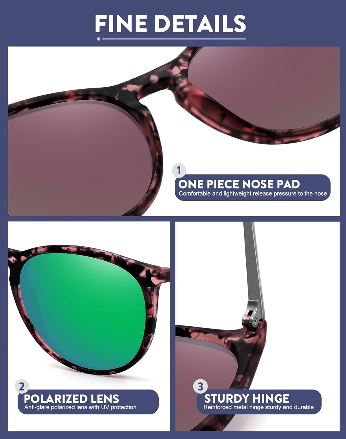 WOWSUN Retro Polarized Sunglasses Womens 2026 Trendy Round Classic Glasses - Image 4