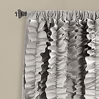 Vista 2 de Lush Decor Belle Panel de Cortina de Ventana Estilo Vintage Chic para Sala de Estar, Comedor, Dormitorio (Cortina Individual), 54" An x 84" L, Gris