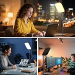 ALTSON 10in Zoom Éclairage pour Ordinateur, Plein écran LED Lumière de conférence vidéo, lumière de son de bureau avec support et porte-téléphone pour appel vidéo, Webcam, Home Office, Podcast, Réunion en ligne, Streaming en direct
