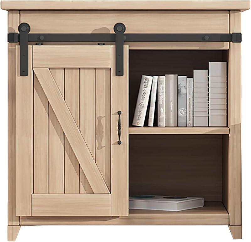 ZEKOO 5FT Super Mini Barn Door Hardware Kit for 1 Cabinet Door, I-Shape