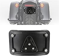 Vista 1 de KUAFU Kit de montaje universal para placa de matrícula curvada compatible con Harley Davidson reemplazo de marco de soporte para 3148 acero negro