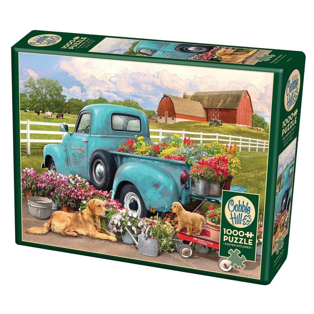 Cobble Hill 1000 Piece Puzzle - Flower Truck - Sample Poster Included