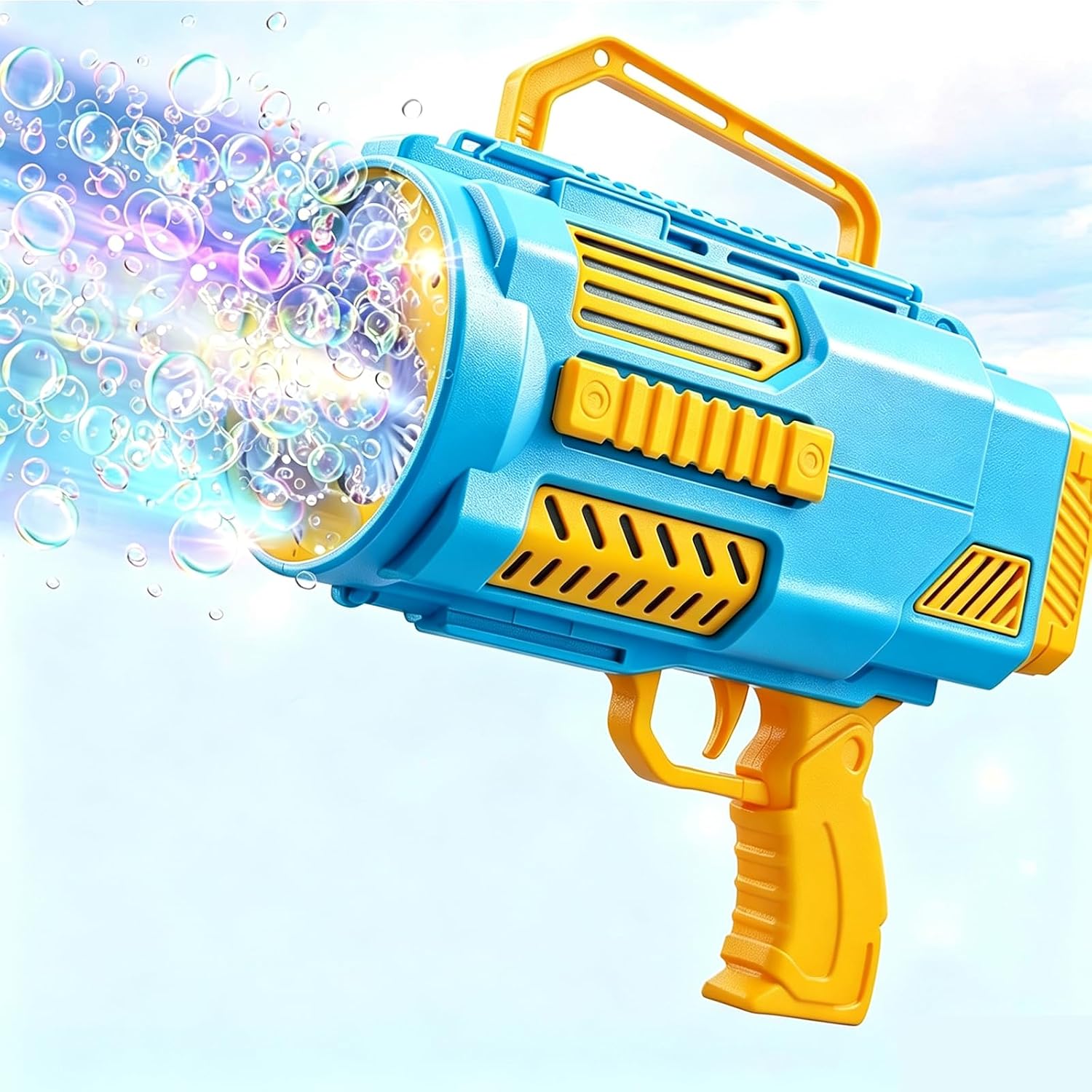 KB KAIBO Upgraded Bubble Gun No Dip, Bubble Machine Gun with LED Lights, 9000+ Bubbles Per Minute for Kids, Boys Girls 3-12 Years Old, Birthday Party Wedding Outdoor Favors - Blue