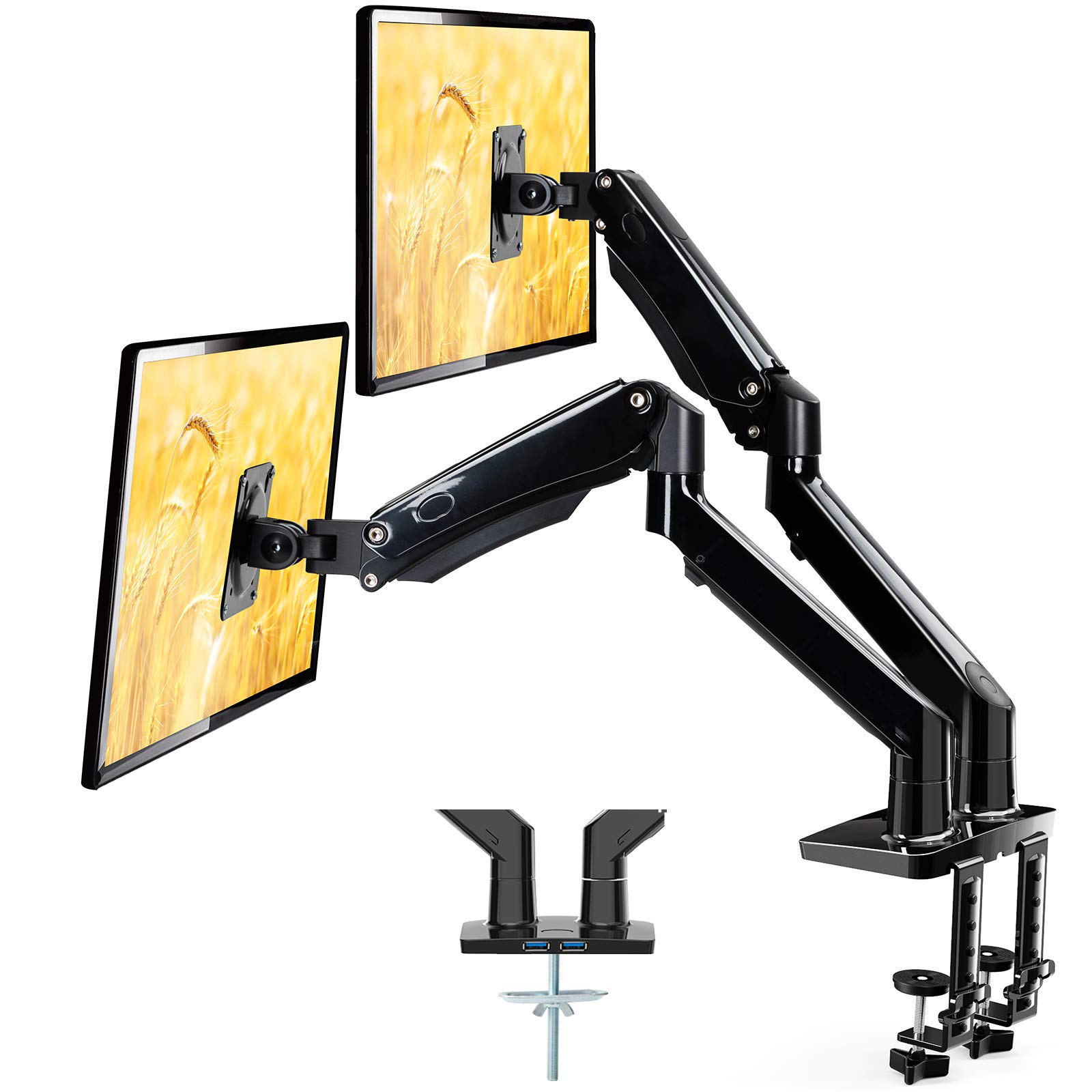 Buy AM alpha Dual Monitor Stand, Premium Articulating Spring Monitor w