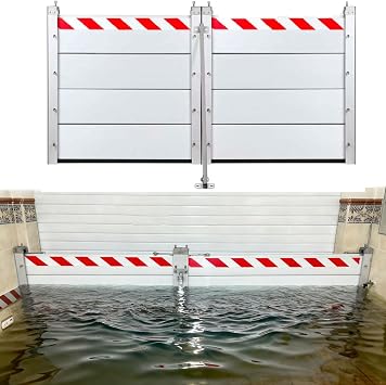 Flood Protection Barrier L 115 x H 60cm Flood Barrier, Garage Door Flood Barrier, High Garage Door Flood Barrier Threshold Kit, Aluminum Shield/Baffle Gate Flood Equipment