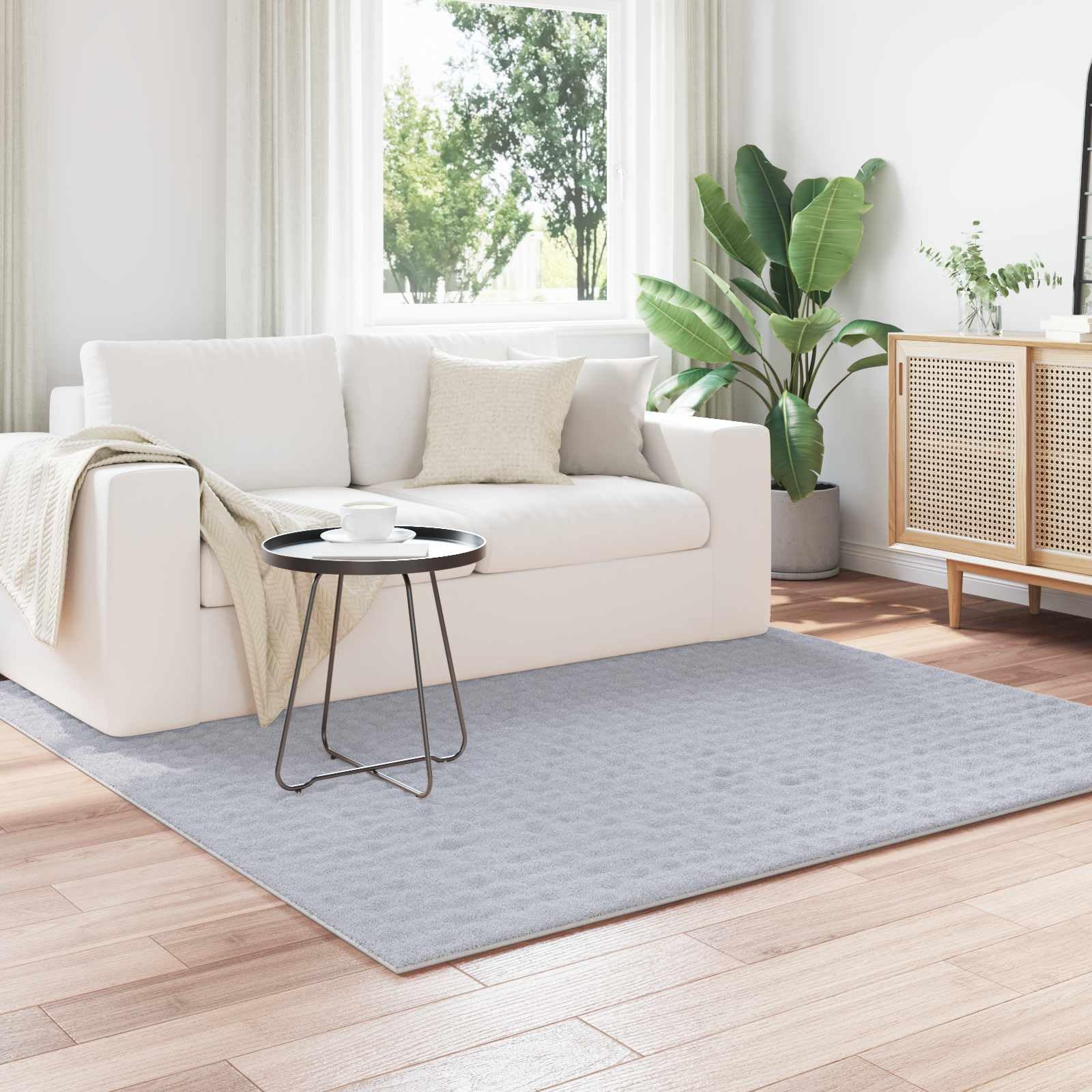 SIROLO - Tappeto quadrato, 120 x 120 cm, in poliestere, con fondo antiscivolo, lavabile in lavatrice, isolamento acustico, per soggiorno, camera da letto, corridoio o terrazza coperta