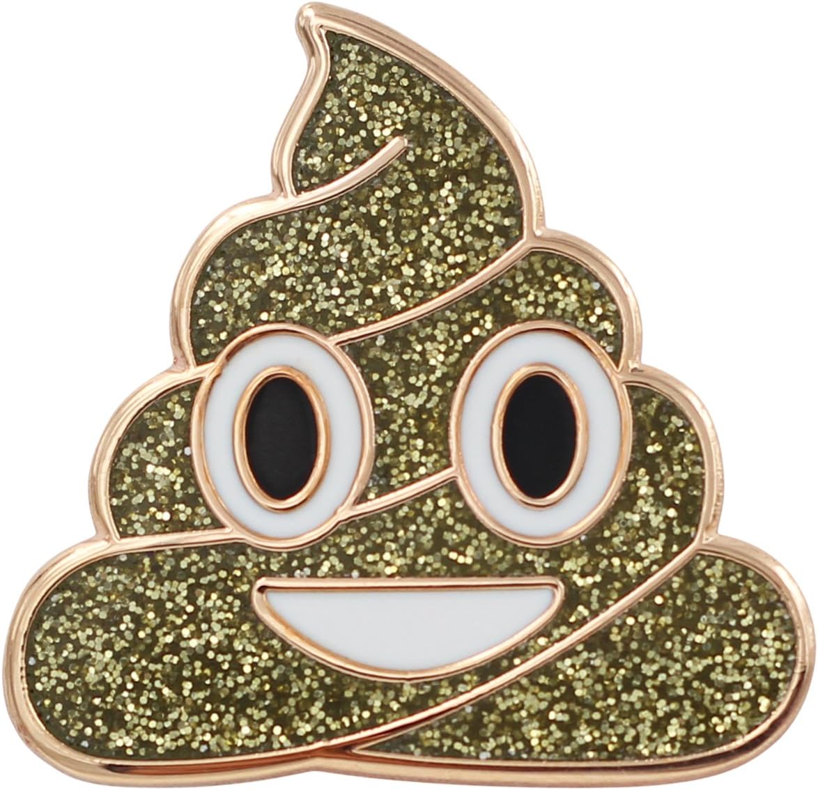 Poop Emoji Pin Series by Real Sic - Emoji Poop Enamel Pins - Glittery Pink Poop Emoji Kawaii Pin
