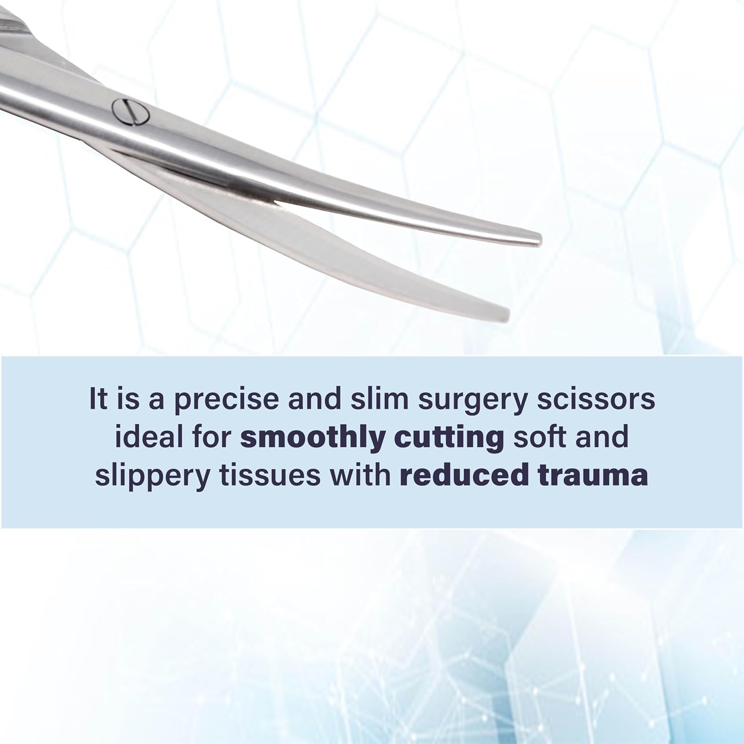 Metzenbaum Dissecting Scissors with Gold Rings- Long Slim Precision Scissors made of Medical Grade Premium Quality Stainless Steel (7" Curved Silver)