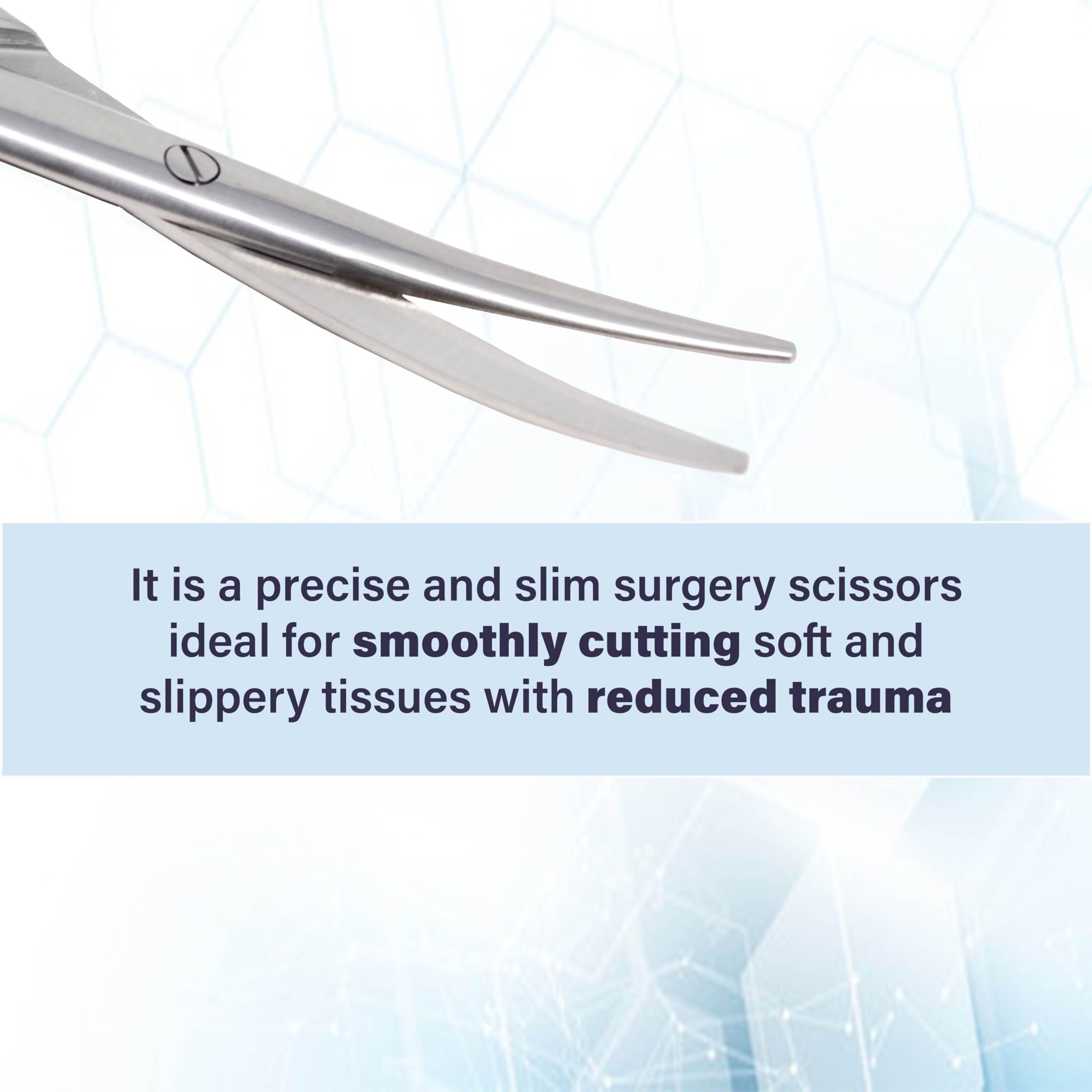 Metzenbaum Dissecting Scissors with Gold Rings- Long Slim Precision Scissors made of Medical Grade Premium Quality Stainless Steel (7" Curved Silver) — Amazon image 4
