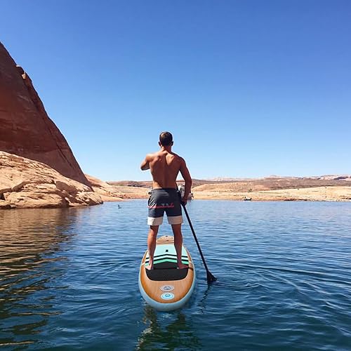 Miniatura 6 de JC-ATHLETICS Tabla de remo inflable (6 pulgadas de grosor), paquete ISUP con accesorios y mochila de SUP premium, cubierta antideslizante, aletas,