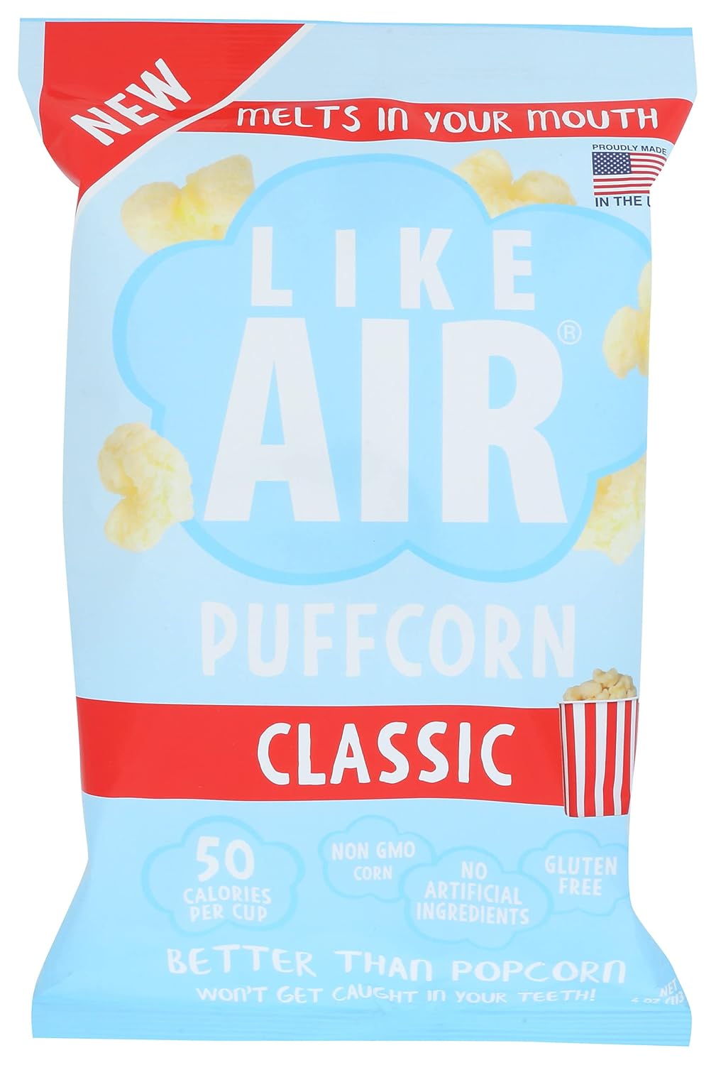 Like Air Puffcorn, Classic, Kosher, Gluten Free & Non-GMO, 4 Ounce (Pack of 12)