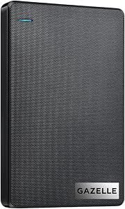 GAZELLE High-Speed 1TB Ultra Slim Portable External Hard Drive - 2-in-1 Type C & USB 3.0, Compatible with PC, Mac, Laptop, PS4, Xbox, iPad, Tablet, Mobile (Black) - 1 Year Warranty