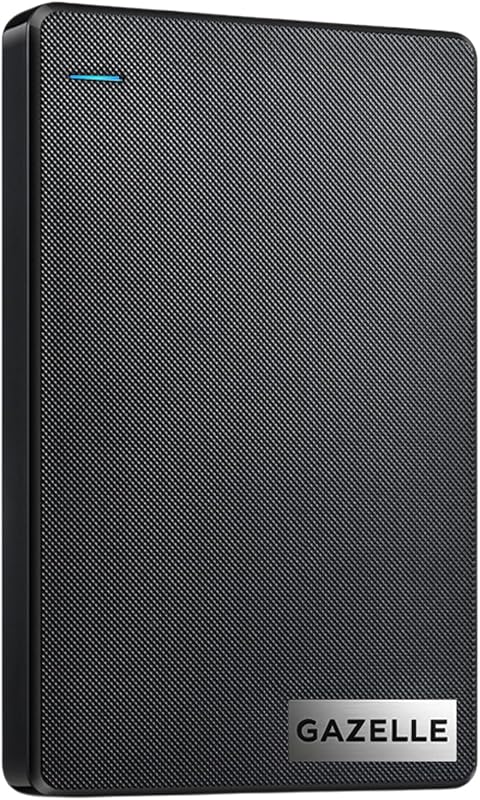GAZELLE High-Speed 1TB Ultra Slim Portable External Hard Drive - 2-in-1 Type C & USB 3.0, Compatible with PC, Mac, Laptop, PS4, Xbox, iPad, Tablet, Mobile (Black) - 1 Year Warranty