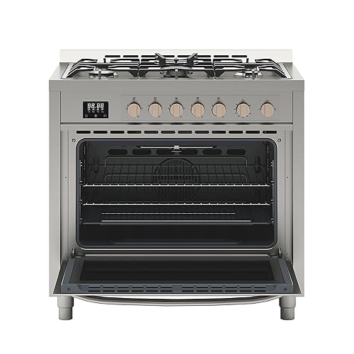 Vista 16 de KoolMore KM-FR30G-SS Estufa profesional de gas de 30 pulgadas con placa de 5 quemadores, horno de convección rápida y temporizador digital