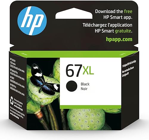 Cartucho de tinta original HP 67XL negro de alto rendimiento Funciona con HP DeskJet 1255 2700 4100 Series HP ENVY 6000 6400 Series Elegible para