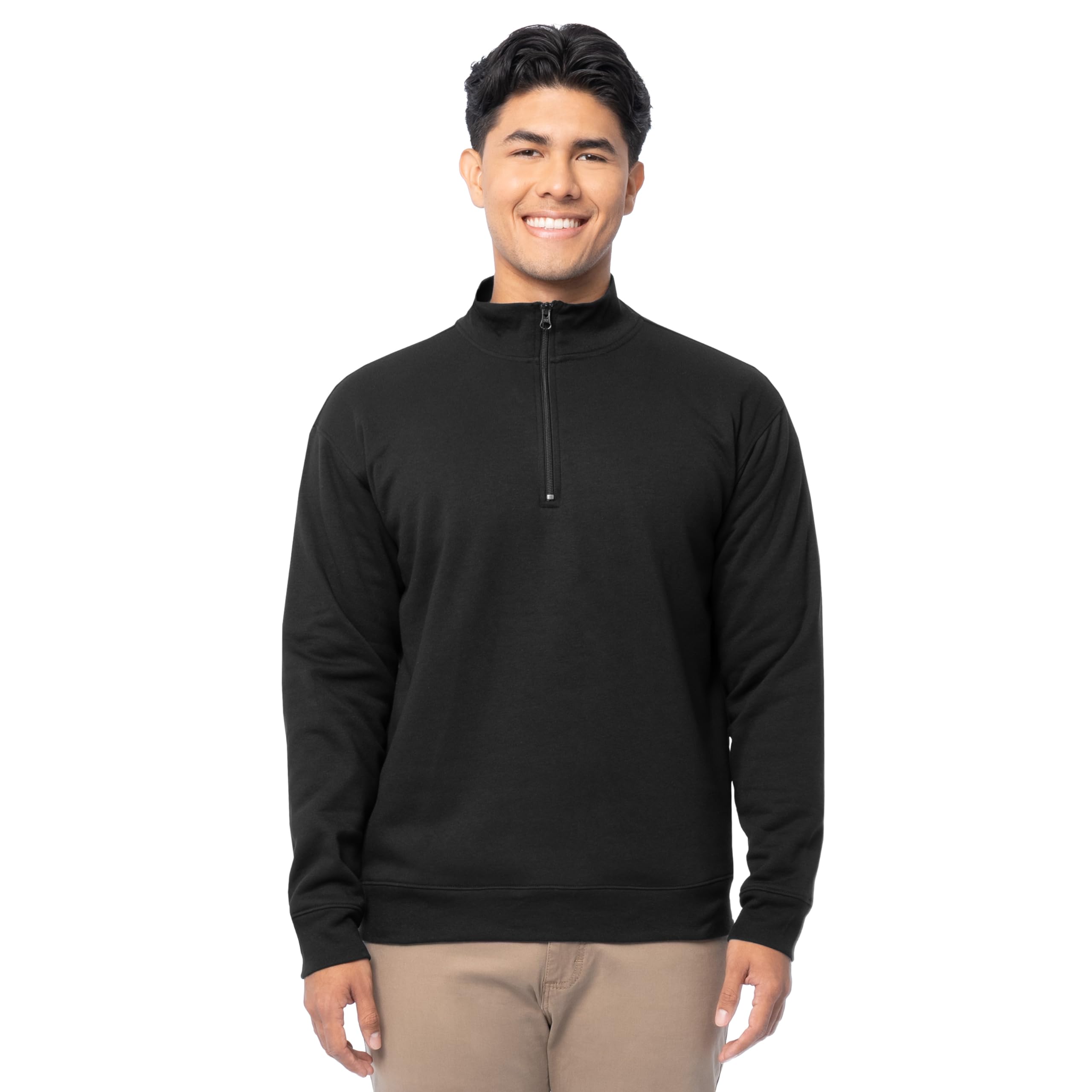 mens Fleece Quarter-zip Pullover Sweatshirt