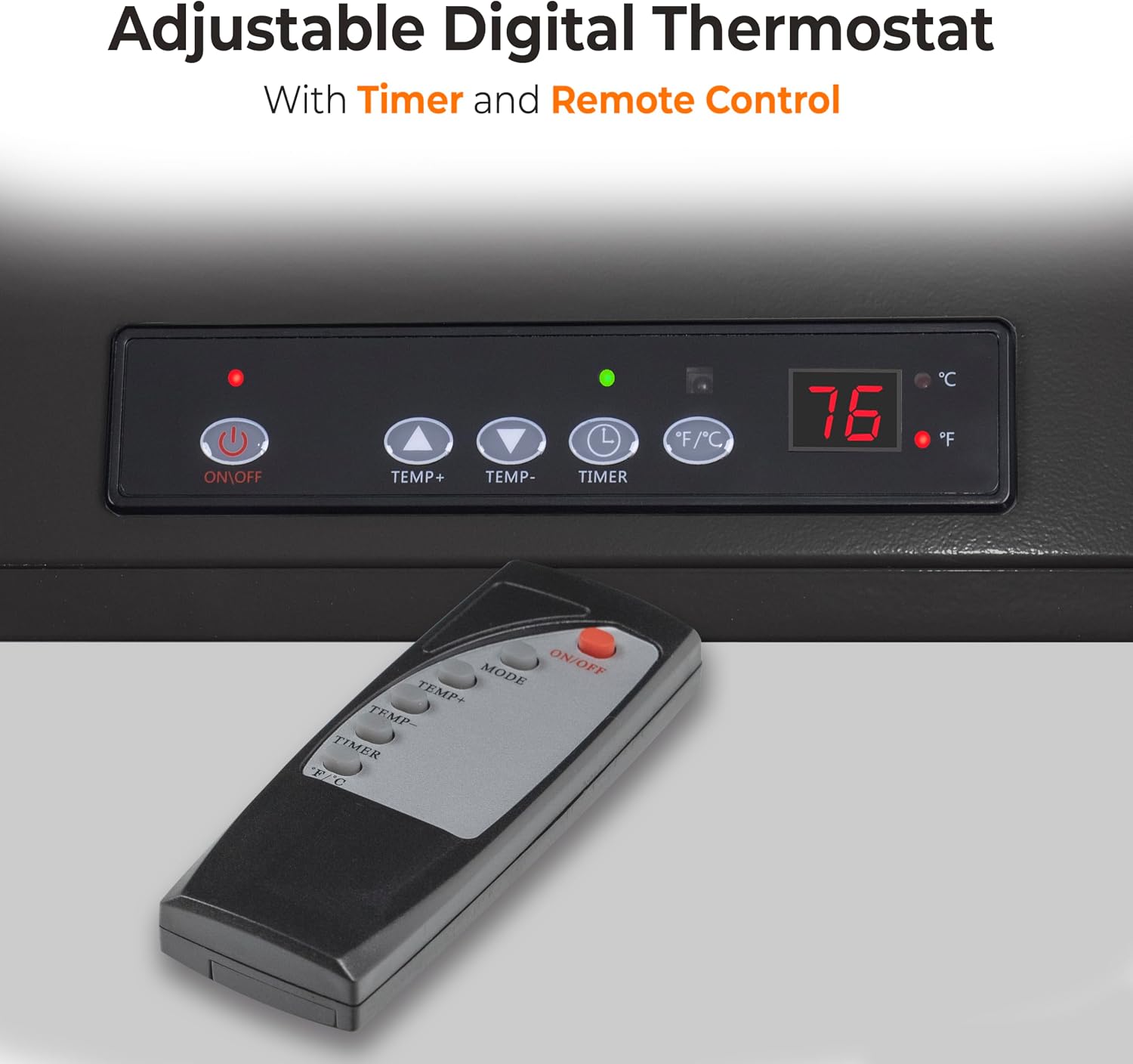 Comfort Zone 10,00W Hard-Wired Garage Heater – Industrial & Commercial Ceiling Mount, 240V Fan-Forced Heater with Remote, Digital Thermostat, Timer, 2 Heat Settings, Overheat Protection, Black