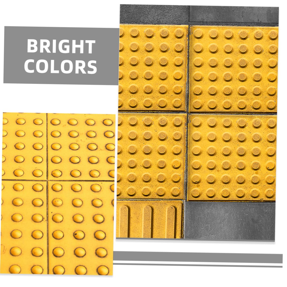 Cabilock 4pcs Blind Road Paving Tiles Tactile Guide Plastic Decking Tiles Braille Stickers Sturdy PVC Rubber Easy Installation