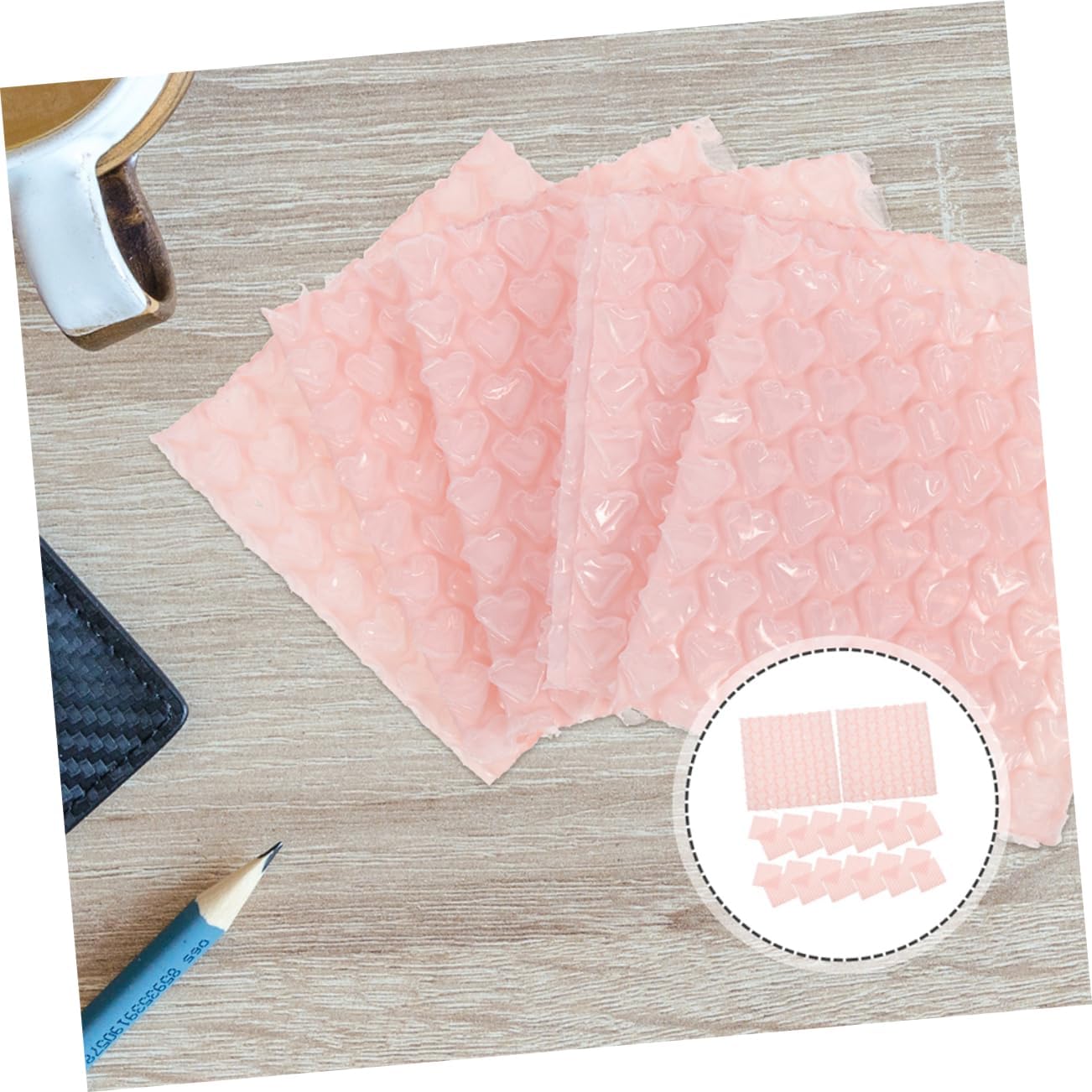100Pcs Heart Shaped Bubble Bags for Shipping Padded Envelopes with Advanced Cushioning for Safe Packaging for Moving Supplies