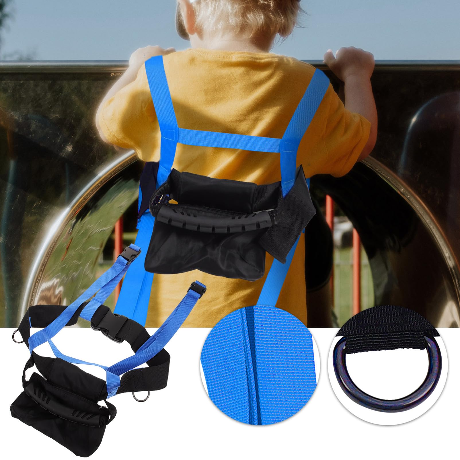 Mikikit Harnais de Ski pour Garçon Fille Ceinture Entraînement Durable pour Ski et Autres Sports Hiver Accessoire Pratique avec Poignée pour Faciliter Enseignement pour Petits Skieurs