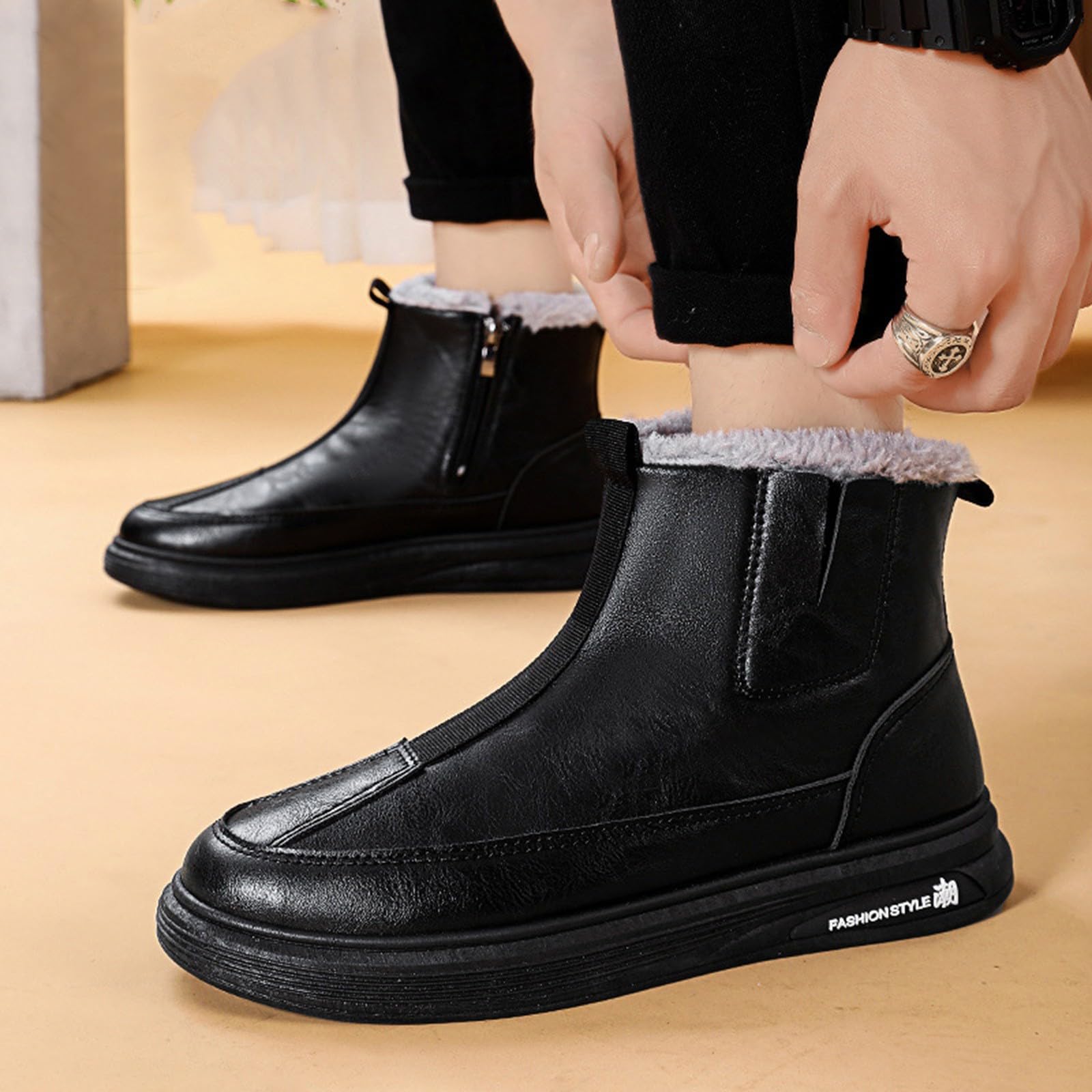 Chaussures d'hiver pour homme sans lacets - Raquettes de neige pour homme