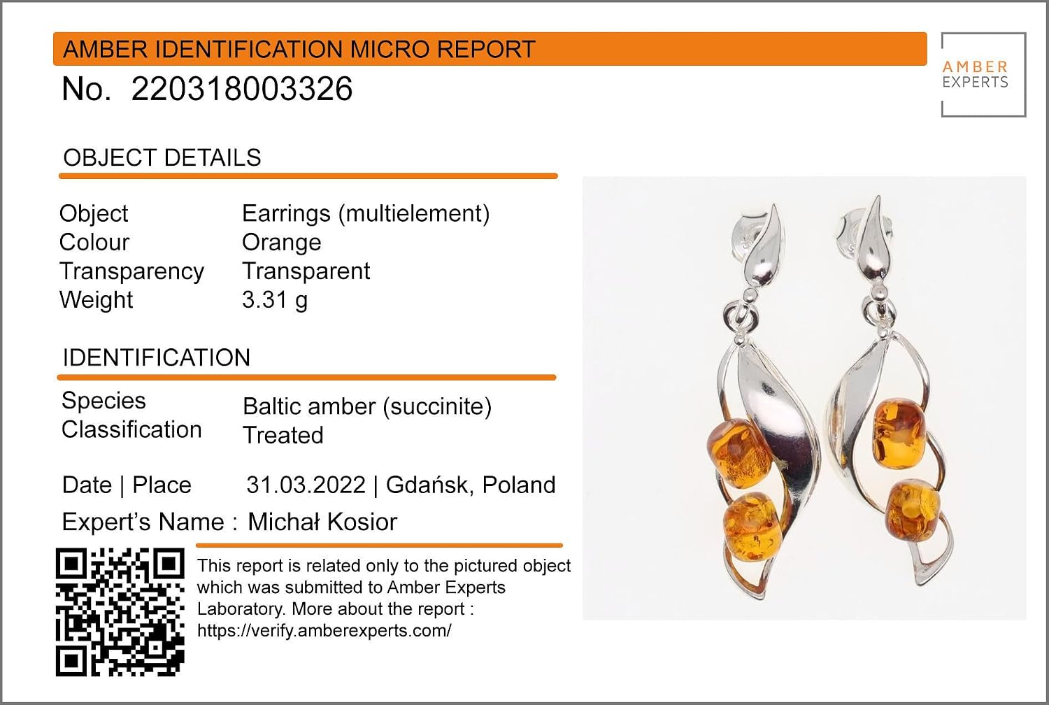 Amber Jewelry for Women - Sterling Silver and Baltic Honey Amber Earrings "Adrianna", Gemstone Dangle Earrings - Sterling Silver Jewelry Collection