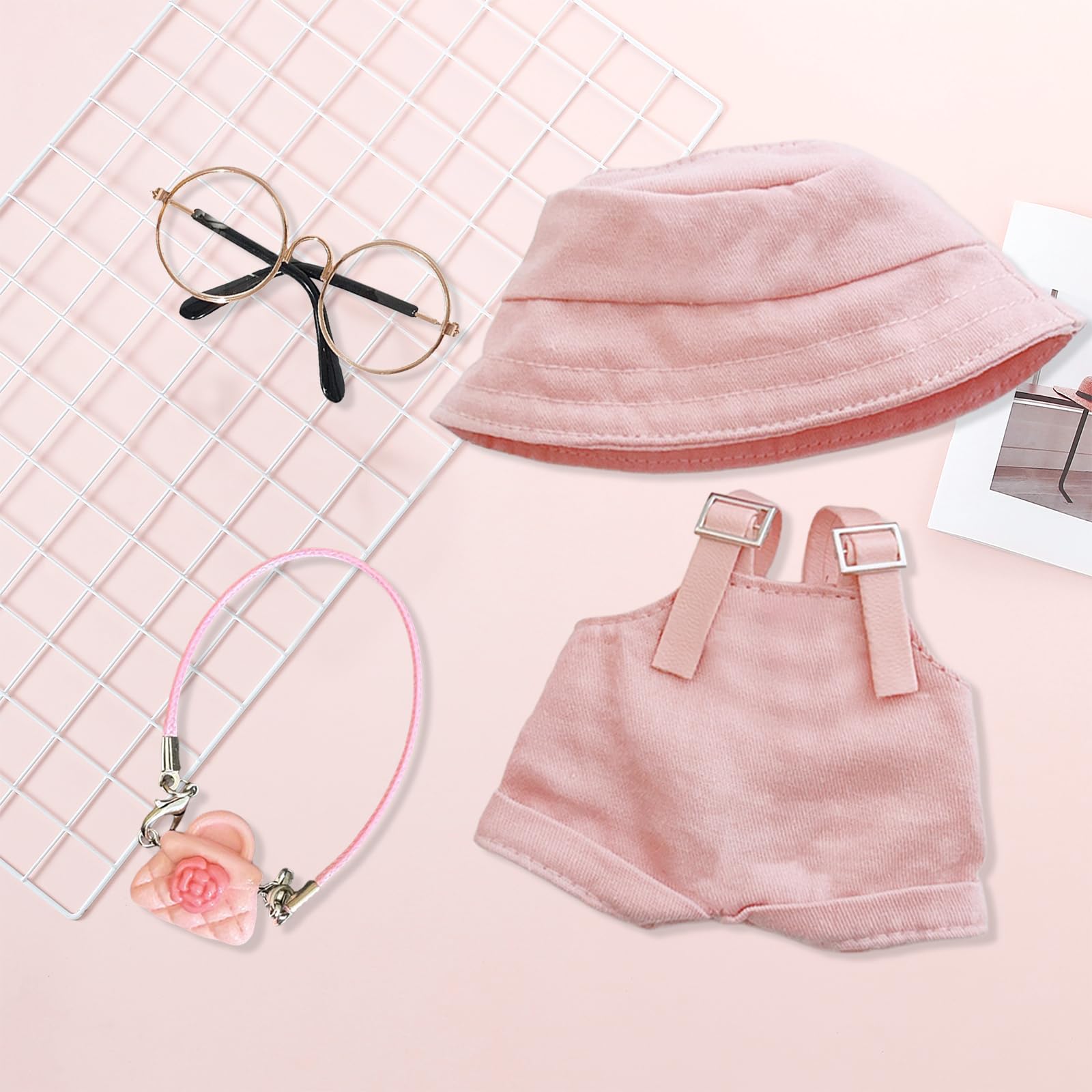 Ensemble De Vêtements Pour Poupées Labubu 17 Cm – Chemise Colorée, Combinaison étoile, Bonnet, Lunettes Et Sac – Artisanat Main, Cadeau Fille