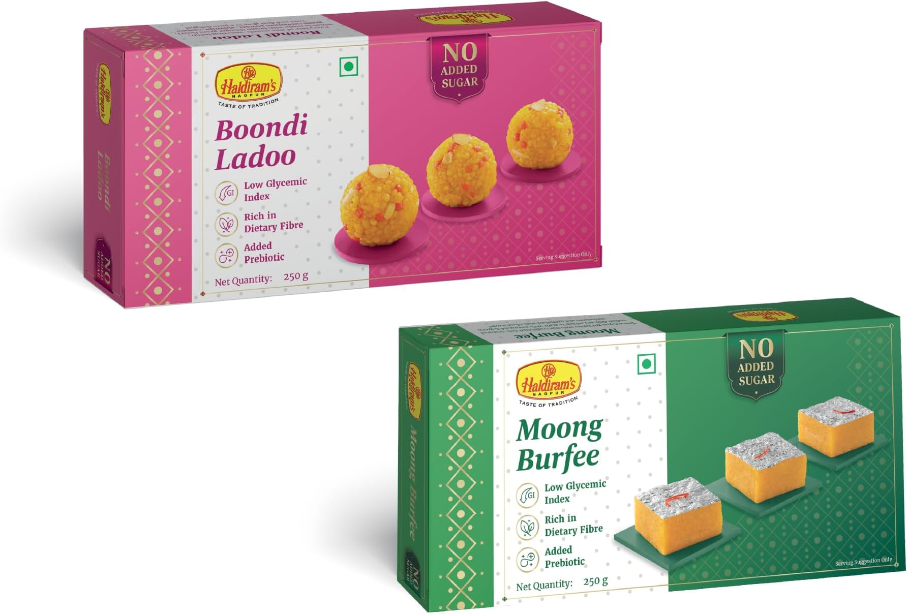 Nagpur Sugar Free Boondi Laddu (250 Gm, Sugar Free Moong Burfee (250 Gm))