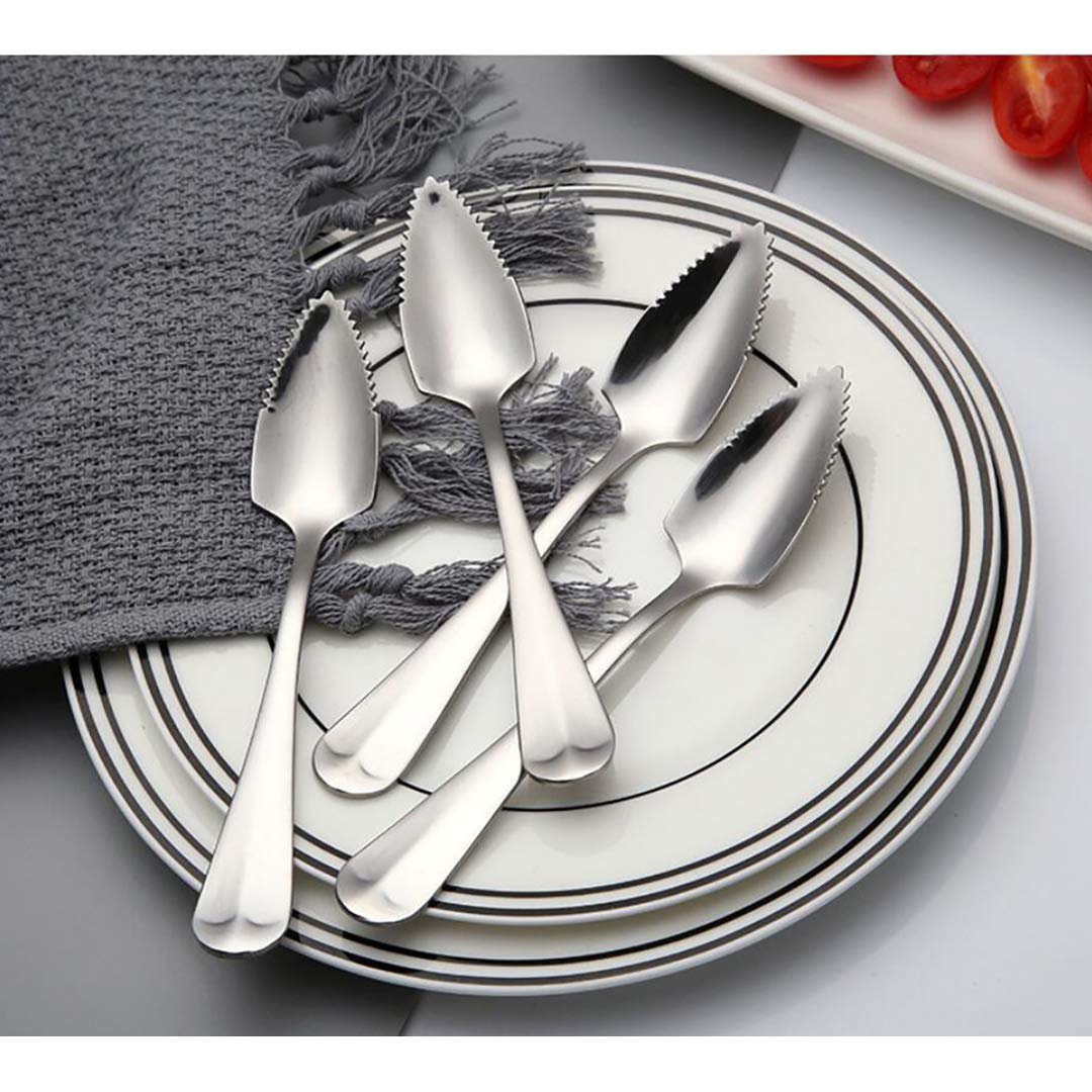 Grapefruit-Löffel aus Edelstahl, gezackte Grapefruit-Löffel, geeignet für Zitrusfrüchte, Kiwi, Salate und Desserts, 6 Stück