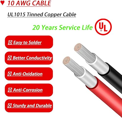 Miniatura 9 de Magiktech Kits de paneles solares Cable de carga compatible con adaptador Anderson y conectores solares para centrales eléctricas portátiles,