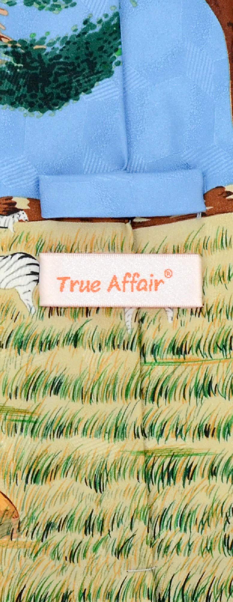 True Affair Lions and Zebras in Safari NeckTie Wildlife Design Mens Neck Tie