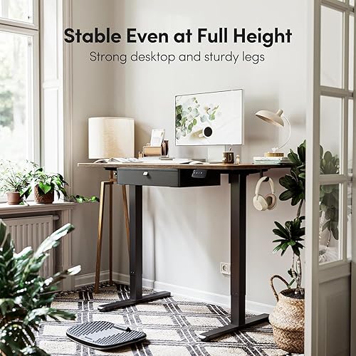 Miniatura 3 de BANTI Escritorio eléctrico de pie de 40 x 24 pulgadas con cajón, escritorio de altura ajustable, escritorio de oficina en casa, escritorio