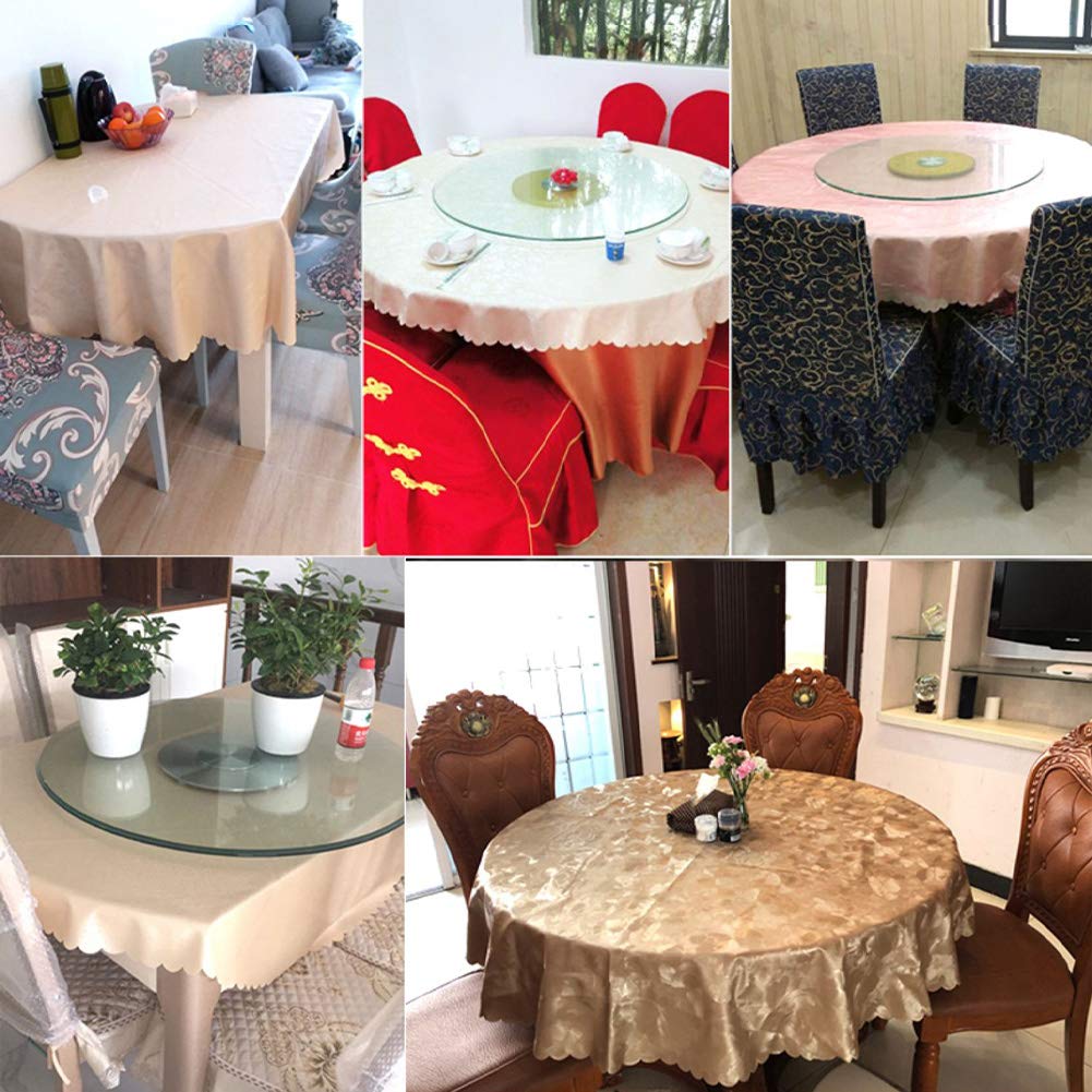 Tovaglia Rotondo PVC Pulire Tovaglie Impermeabile A Prova di Olio Pesante Senza Rughe Dovere Copritavolo del Tavolo per La Casa Partito Picnic All'aperto al Coperto. (Champagne,Diametro 240cm)