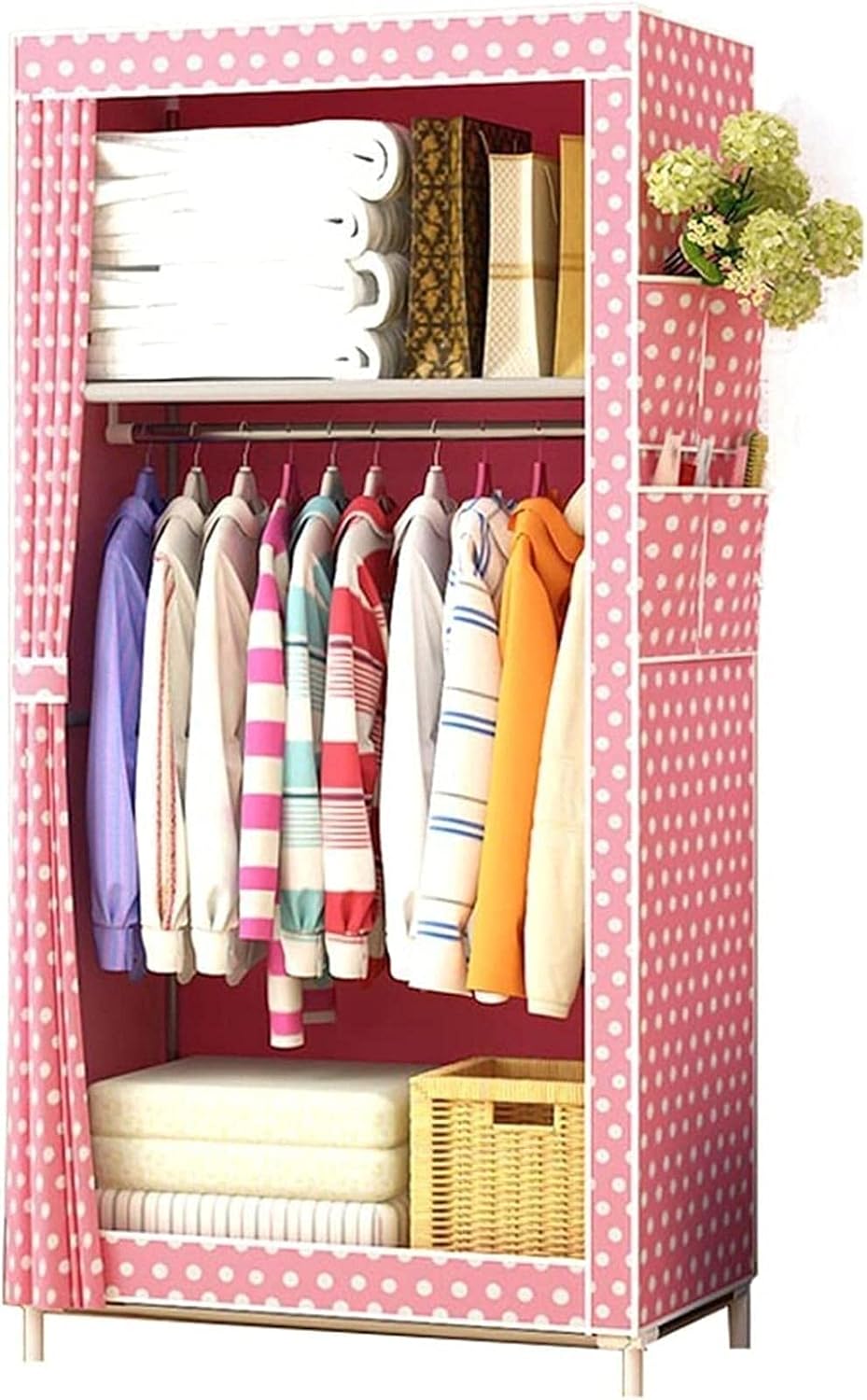 Single Wardrobe Portable Fold Boxes for Wardrobe Storage Assembly Open Wardrobe 160 45 70CM Clothes Rack (Color : C Size : 160 45 70CM)