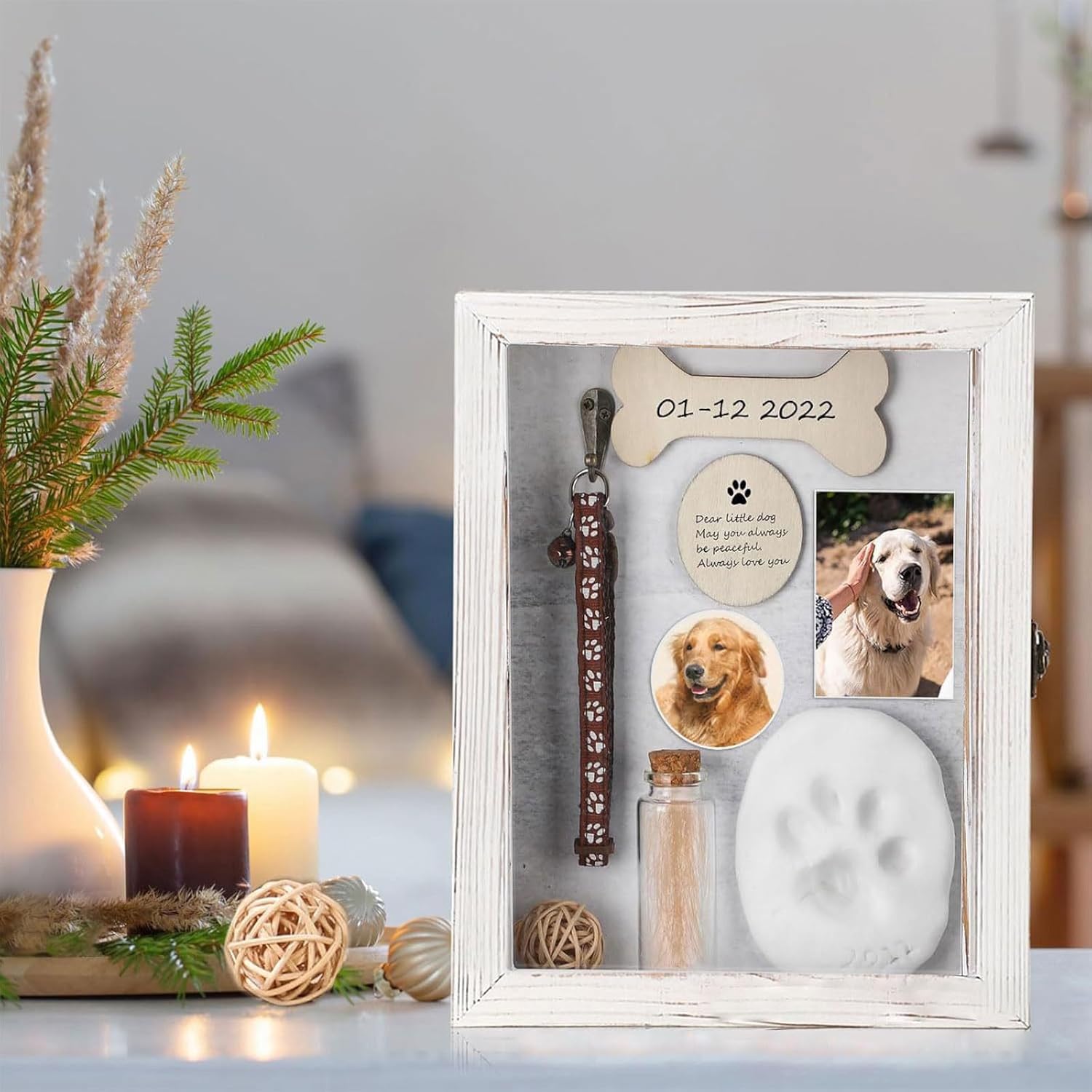 hejhncii Customizable Pet Artifact Frame with Removable EVA Backing for Photo Arrangement and Message Writing Pet Hair Artifact Frame