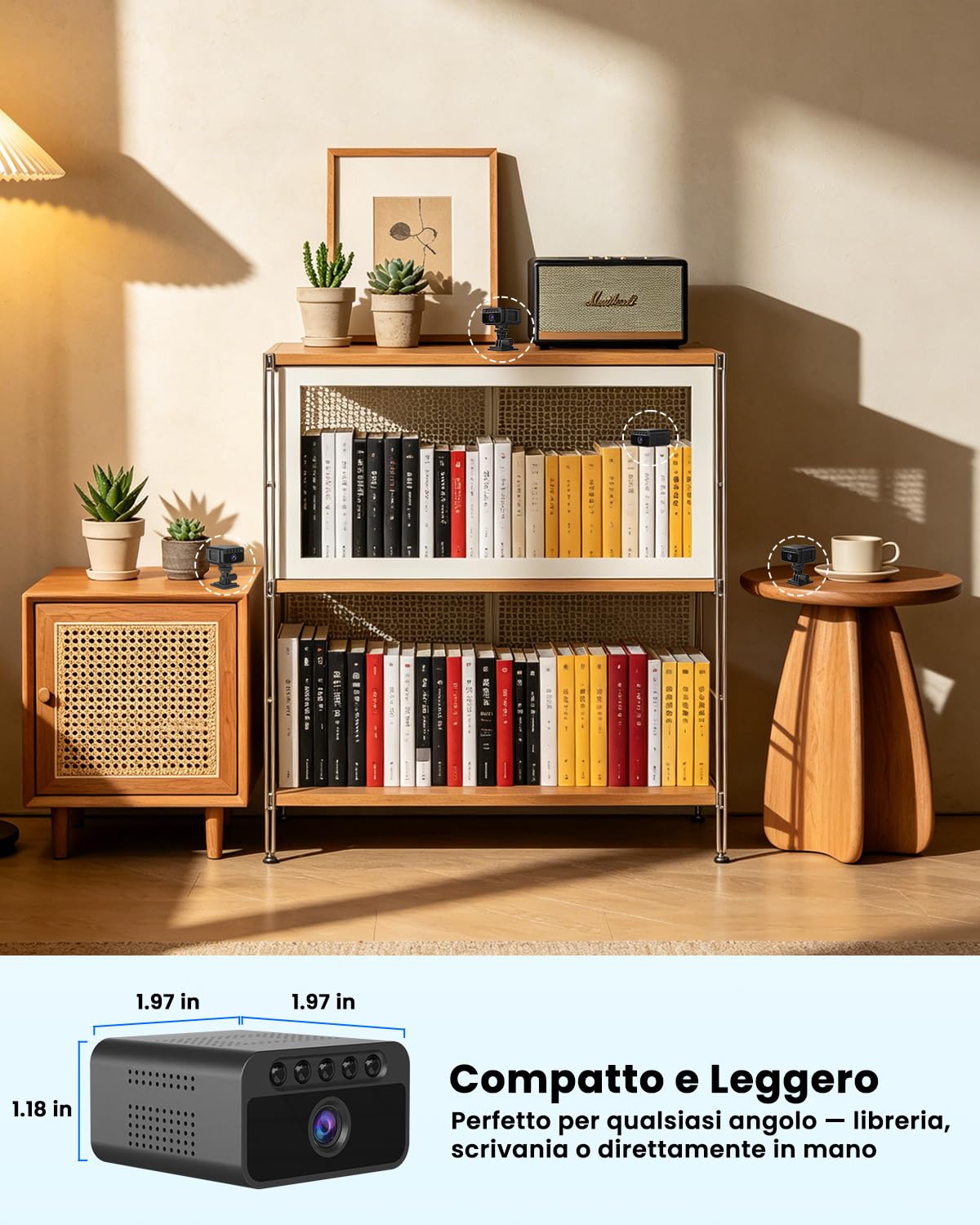 Bextgoo Mini Telecamera Spia Nascosta 4K, 3 Modalità: WiFi/Hotspot/Senza WiFi, Micro Videocamera Sorveglianza Interno, Scheda TF da 64 GB Preinstallata, Notturna Superiore, per Uso Interno o Esterno