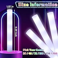 Vista 2 de Liliful Juego de 100 varillas de espuma LED de color blanco a granel, varillas de luz intermitente que brillan en la oscuridad, suministros