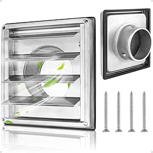 Lüftungsgitter Edelstahl Mit Rückschlagklappe - Insektensicher Für 100mm Rohre