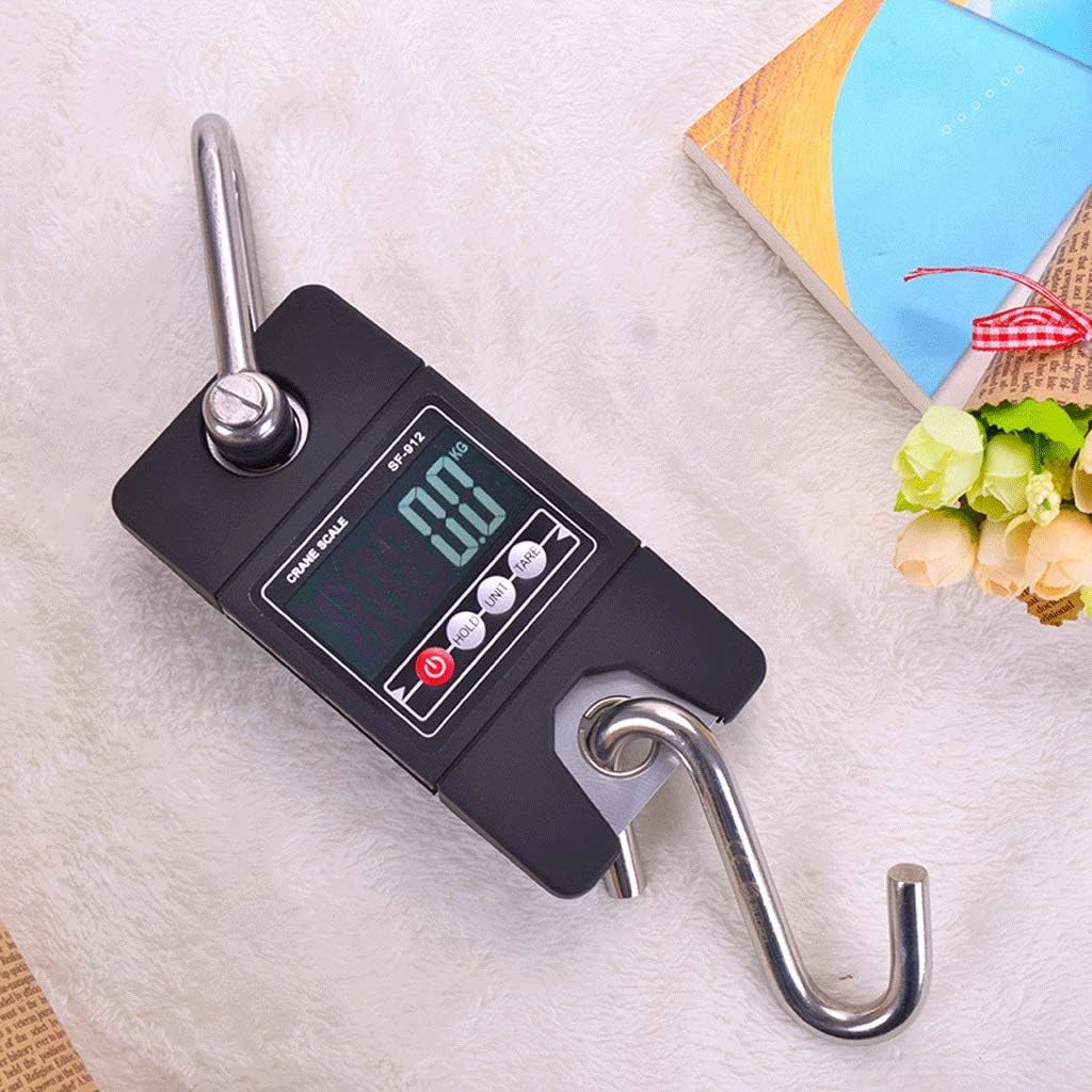 Hanging Scales Digital Weight Scale Industrial 300kg 600lb Electronic Digital Hanging Scales for Grain and Oil Vegetables Poultry Weighing (Black 300kg)