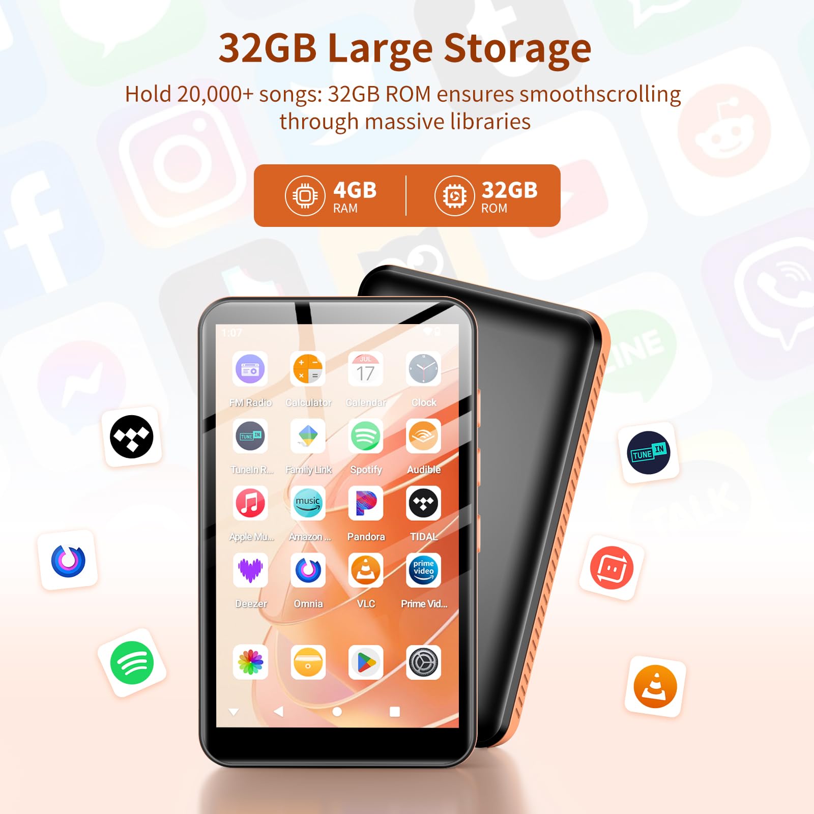 Amazon.com: Fanvace Android 13 MP3 Player with Bluetooth and WiFi