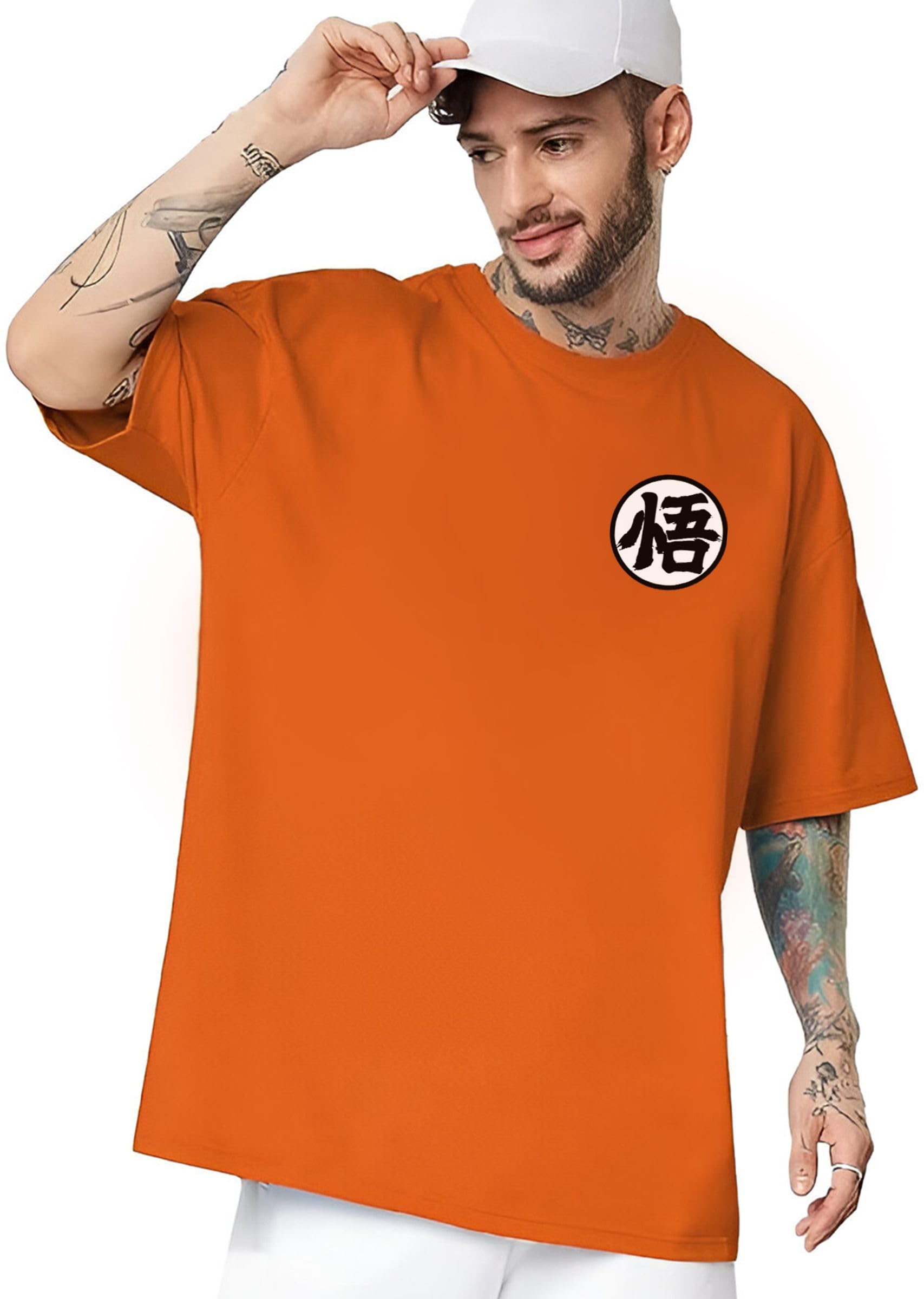 Men Oversized Kid Goku Graphic Cotton Drop Shoulder T-Shirt-image-27