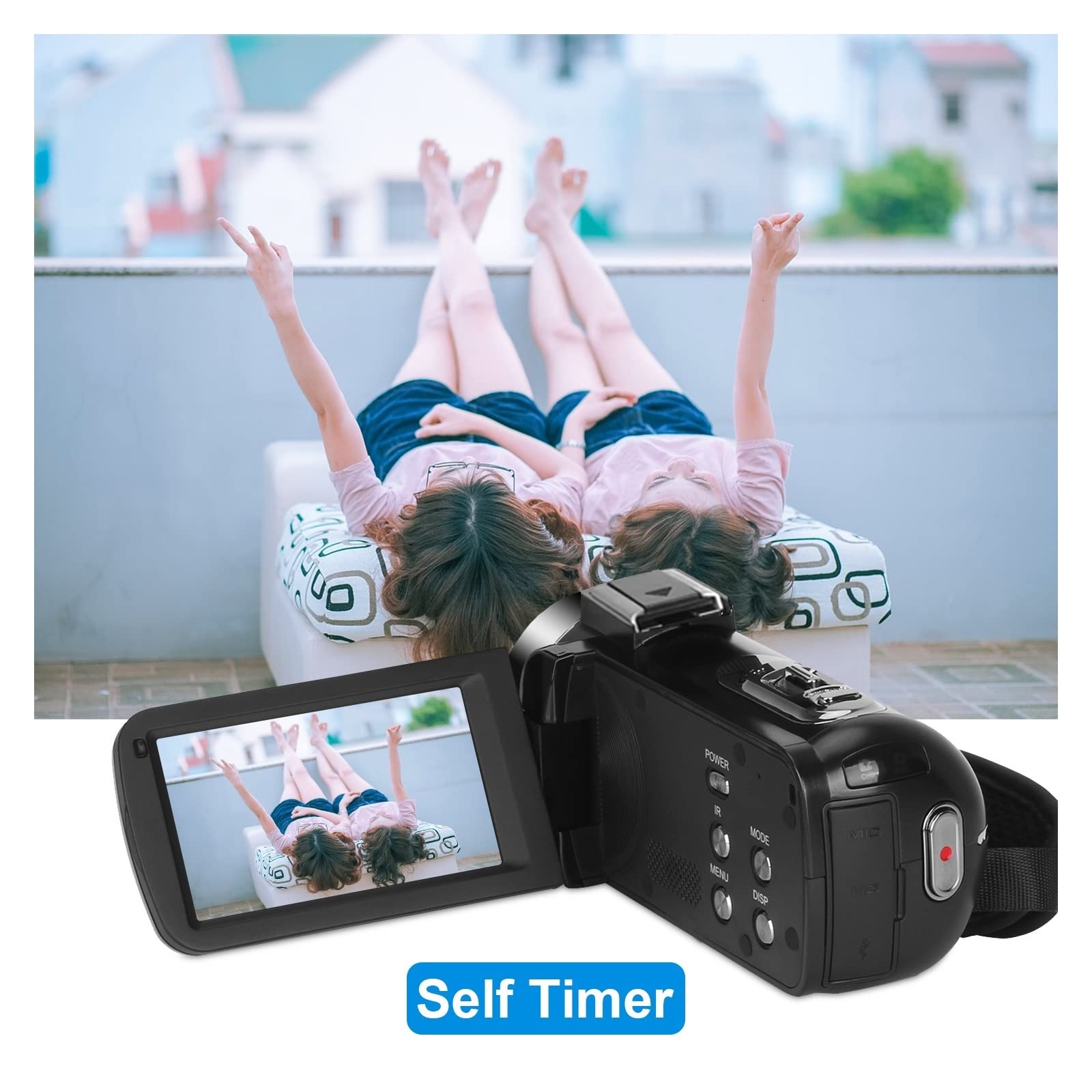 Fotocamera digitale, Fotocamere per la fotografia, Full 4K Vlog Videocamera digitale Streaming live Videocamere professionali Webcam Obiettivo grandangolare Registratore blog 18X Portatile per i viagg