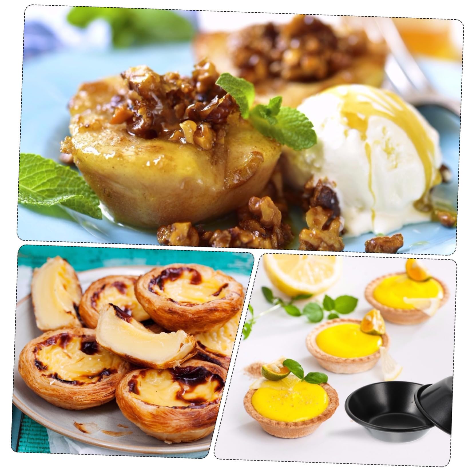 ULTECHNOVO 4 Sätze Eierkuchenform Formen Zum Backen Scharbstformen Nicht -stick Mini-kuchenformen Und Muffinformen Mini- -pfannen Kohlenstoffstahl Black 4 Stück * 4