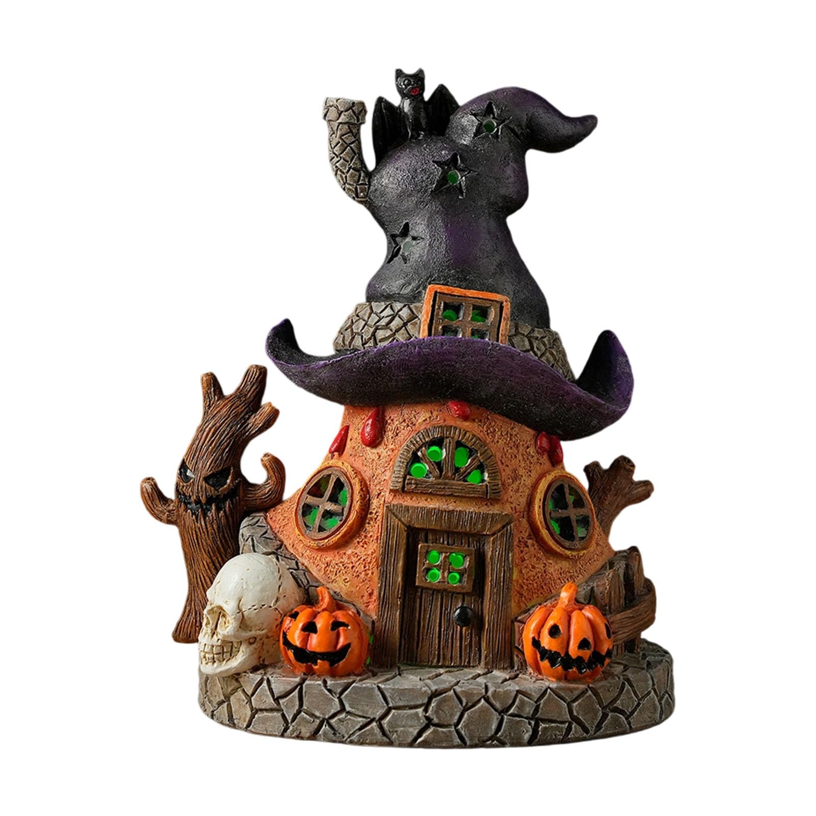 Artisanat en colophane maison de sorcière lumineuse miniature