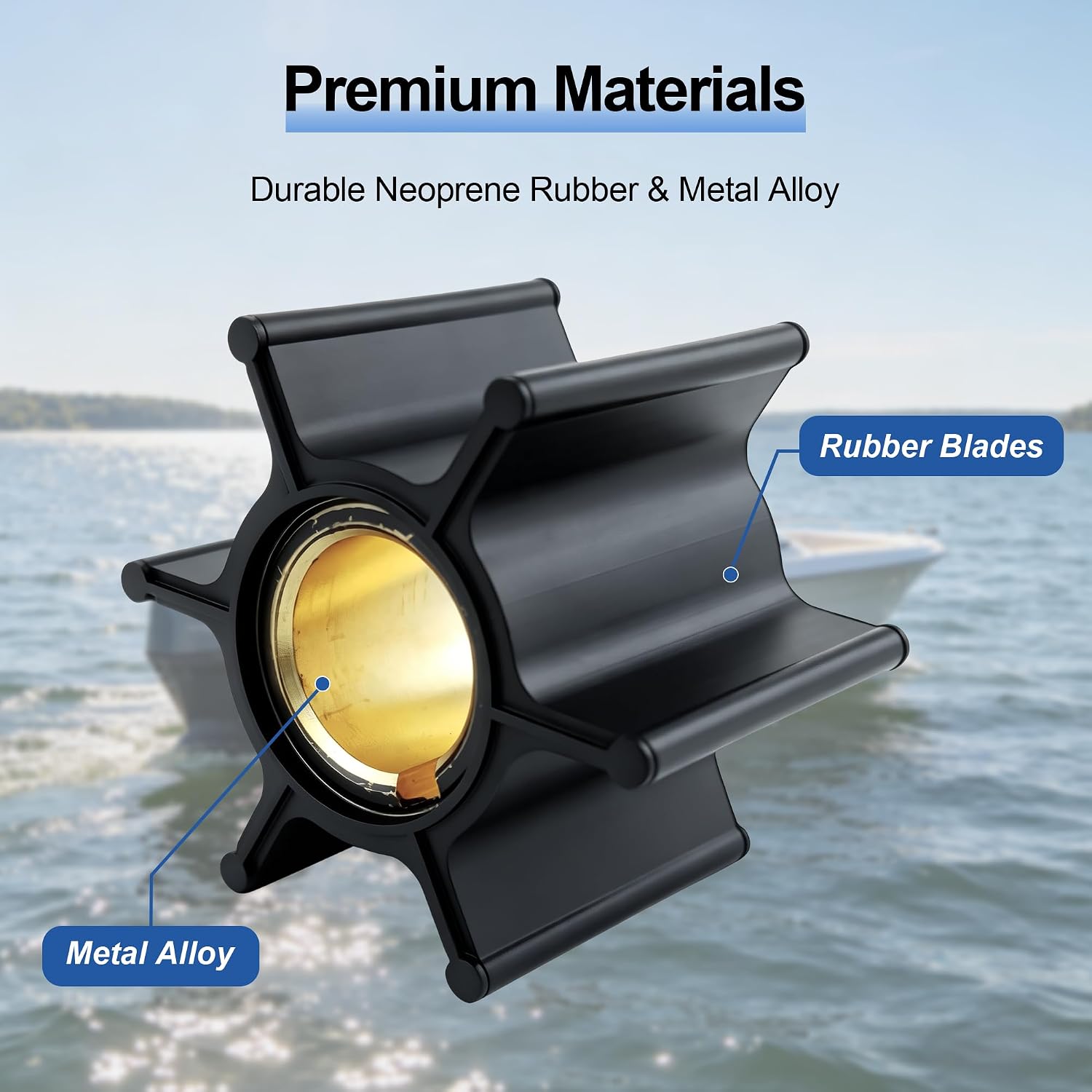 MARKGOO Water Pump Impeller 19210-ZV4-651 for Honda Outboard 8 9.9 15 HP BF8C BF9.9 BF15 Boat Motor Engine Parts Replacement Sierra 18-3247 19210ZV4651