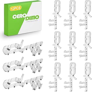 12pcs 2-1/8 inch Valance Clips for Blinds, Hidden Channel Valance Clips, Clear Plastic Valance Clips for The Valance with a Groove in The Back, Blind Cover Clips