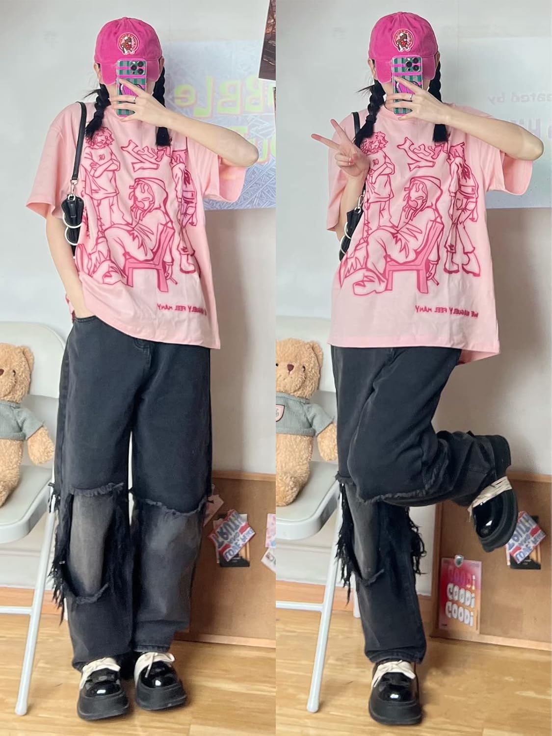 Vamtac Oversized Graphic Tees Y2k Vintage Tops for Men Streetwear Cotton T Shirts - Image 7