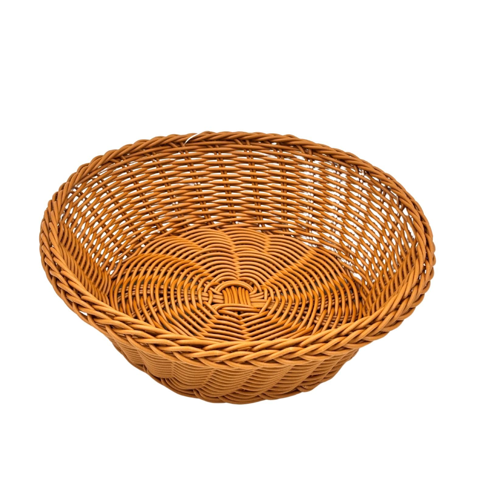 GURUBHAI EQUIPMENTS Round Roti Basket Set of 6 |Bread Basket |Woven Plastic Serving Baskets for Snacks, Chapati, Bakery Items & More | Durable & Easy-to-Clean for Home, Café & Restaurant Use, Brown 3