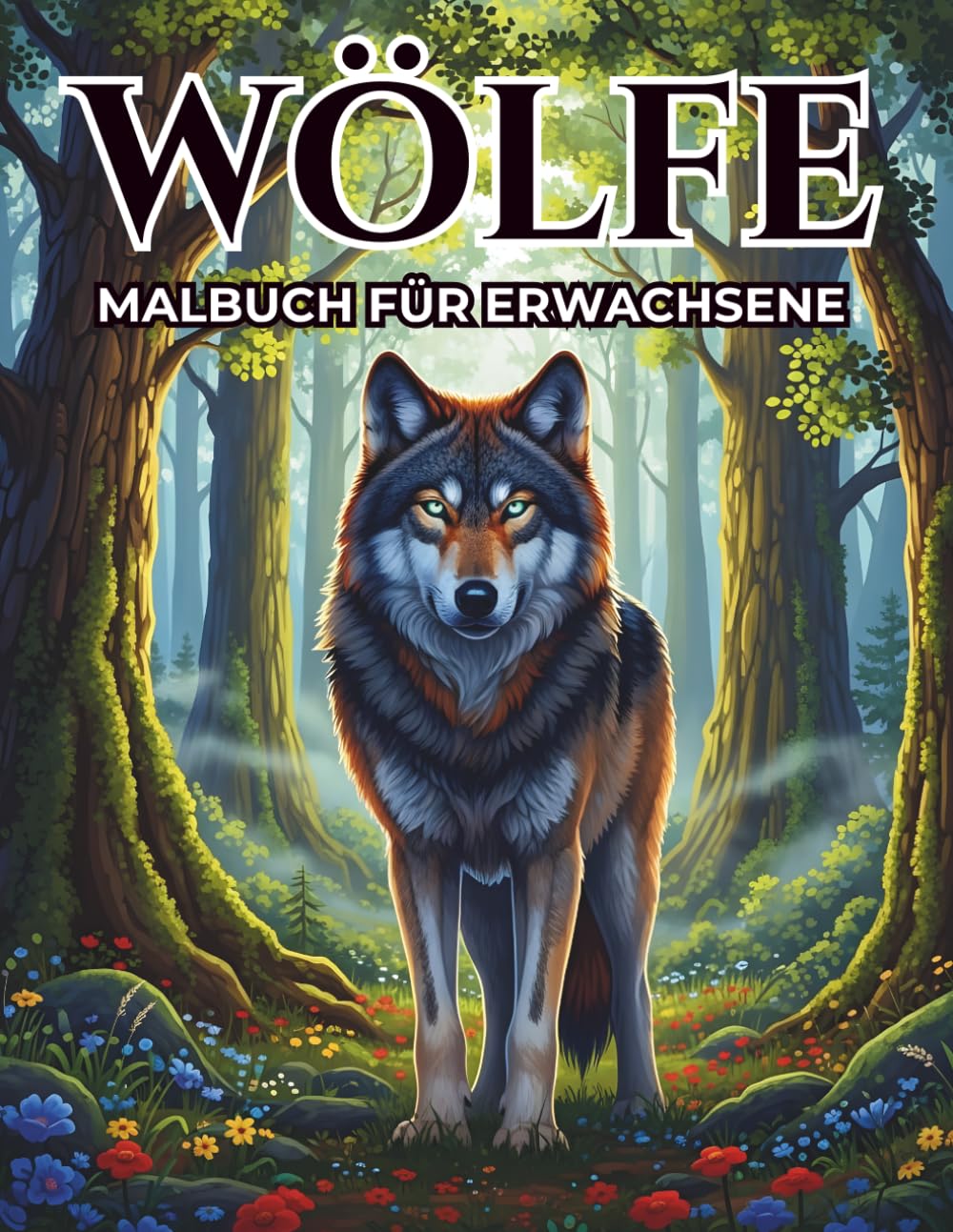 Wölfe Malbuch Für Erwachsene: 50 Detailreiche Illustrationen zur Stressbewältigung und Entspannung