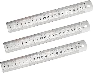 Amazon.com: 8 Inch Stainless Steel Ruler with Imperial and Metric ...